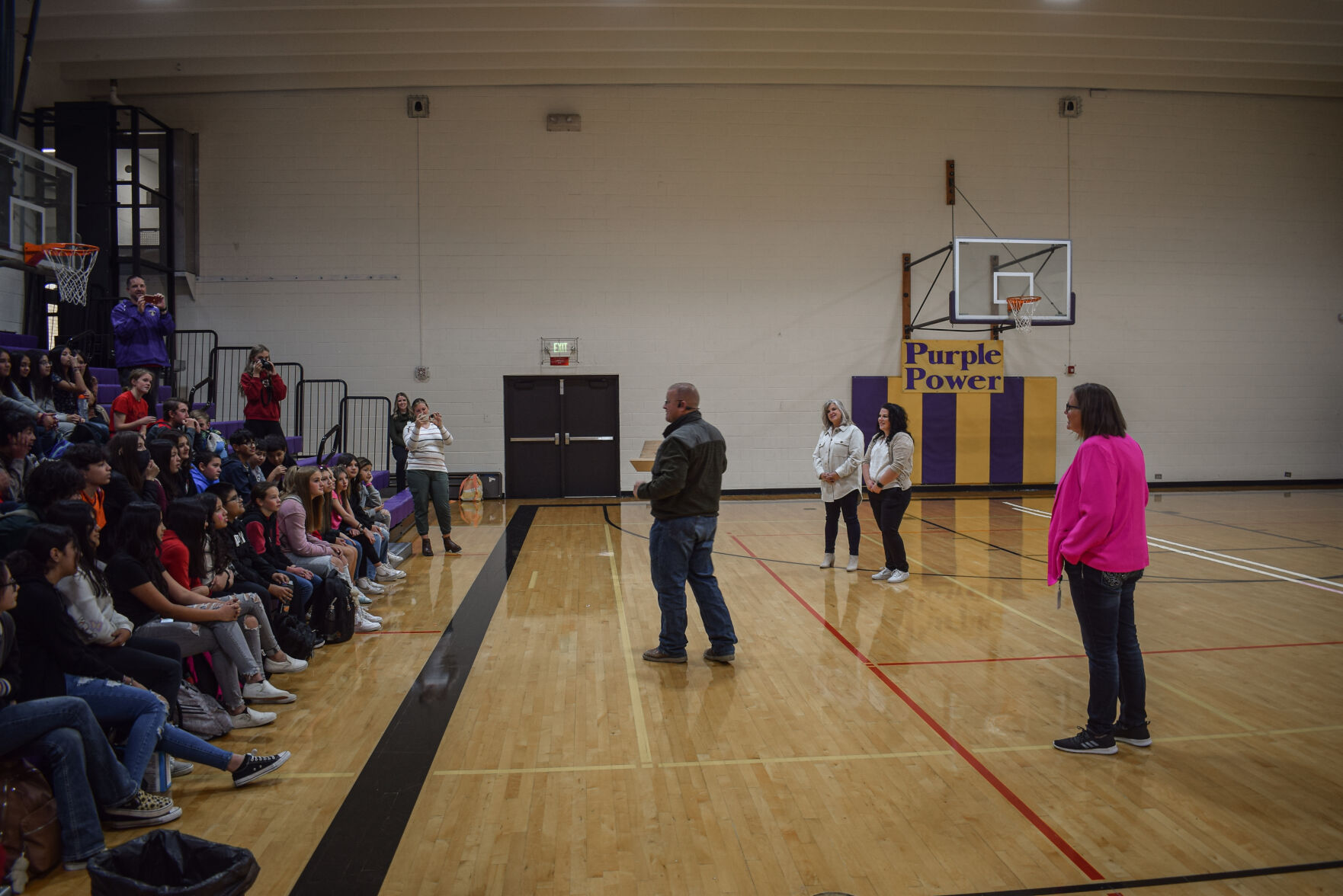 Rupert's Grade 7 students write a performance sentence measuring 163 inches and three quarters long